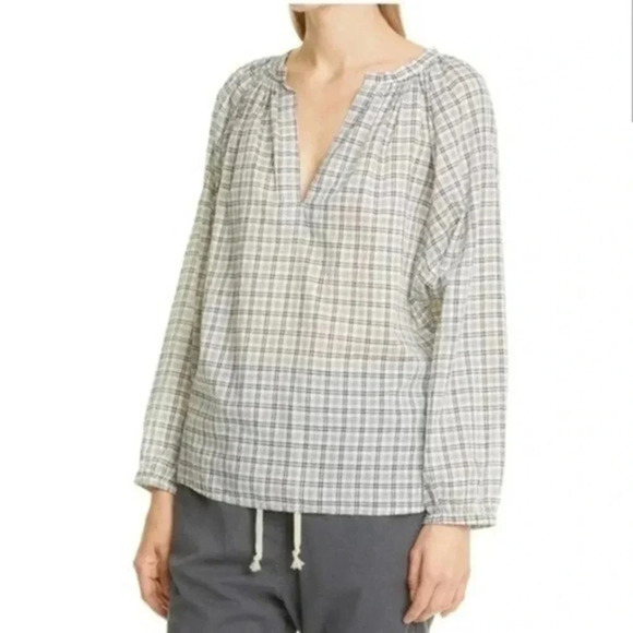 Nili Lotan Plaid Blouse NWOT B602 - Picture 1 of 8